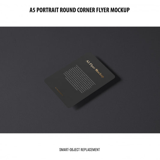 Free A5 Round Corner Flyer Mockup Psd