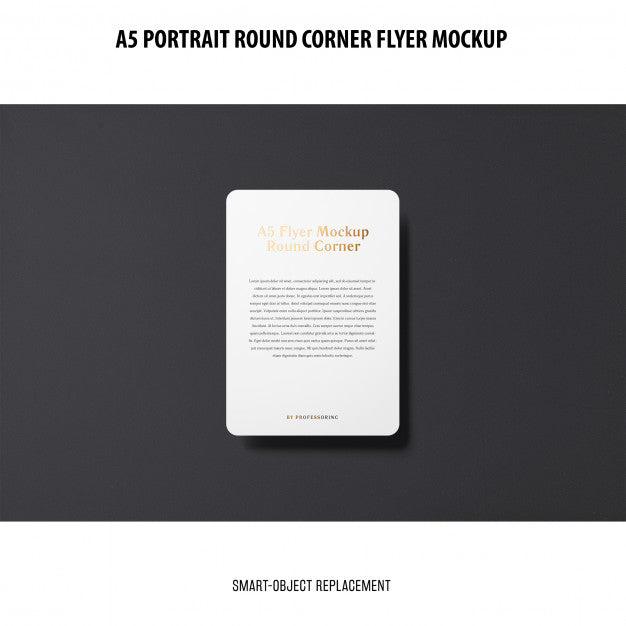 Free A5 Round Corner Flyer Mockup Psd