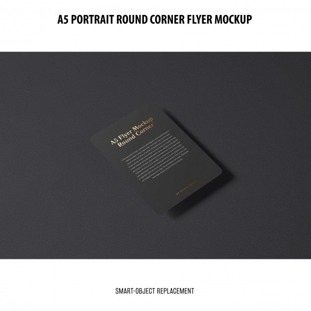 Free A5 Round Corner Flyer Mockup Psd