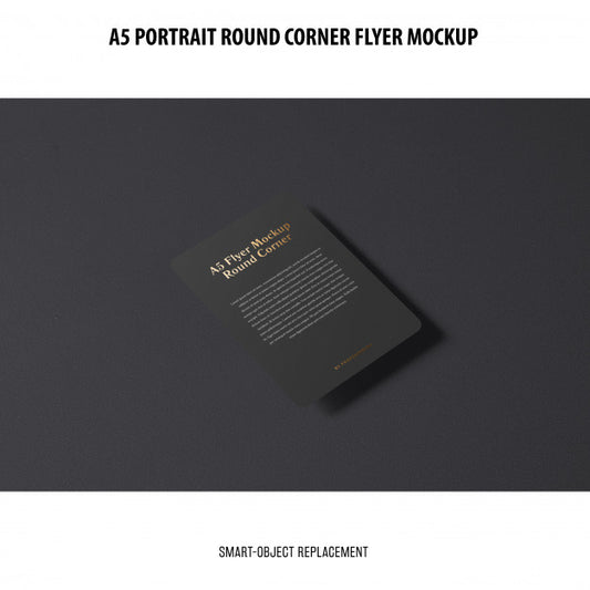 Free A5 Round Corner Flyer Mockup Psd