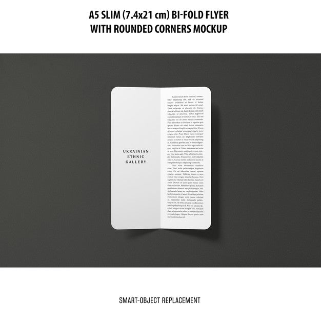 Free A5 Slim Bi-Fold Flyer Mockup Psd