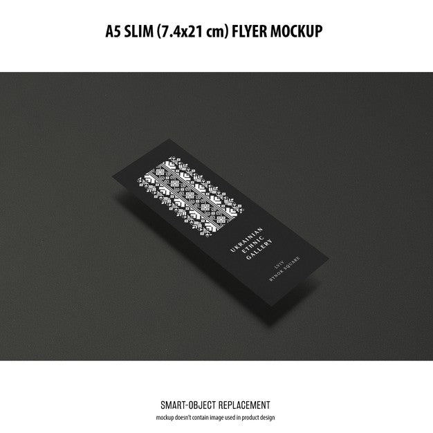 Free A5 Slim Flyer Mockup Psd