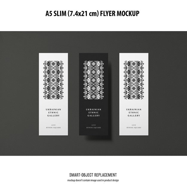 Free A5 Slim Flyer Mockup Psd