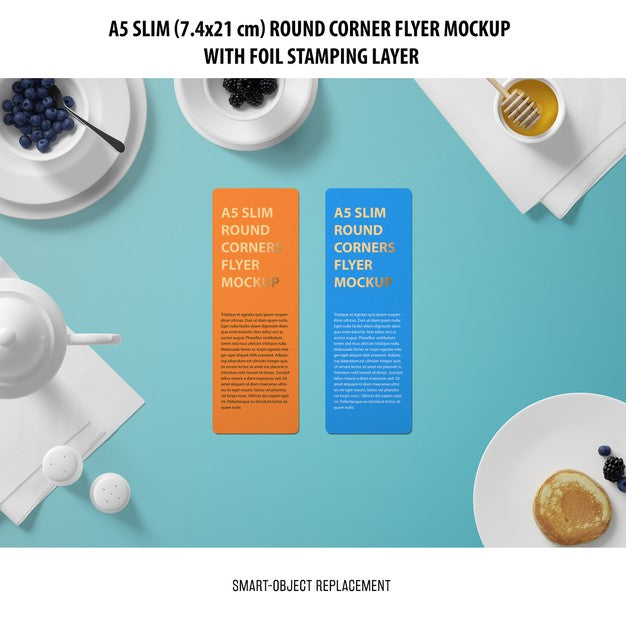 Free A5 Slim Flyer Mockup Psd