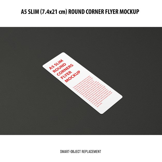 Free A5 Slim Flyer Mockup Psd