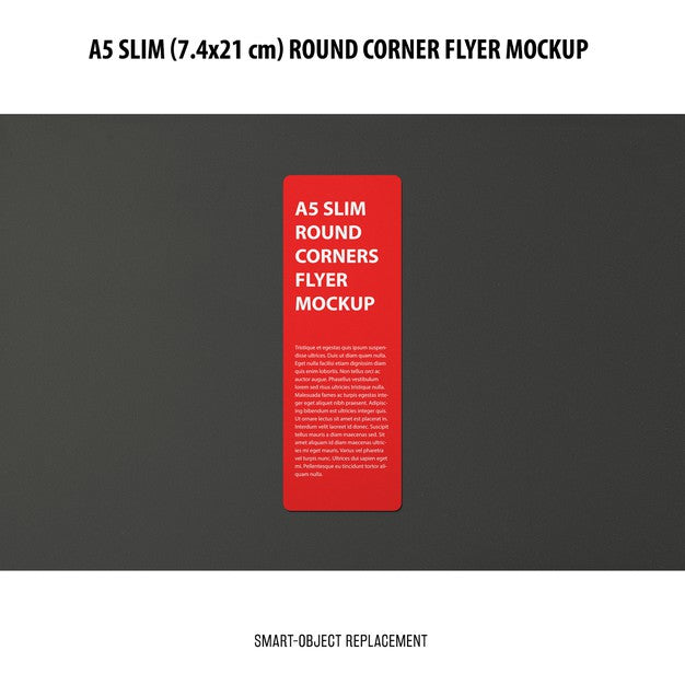 Free A5 Slim Flyer Mockup Psd