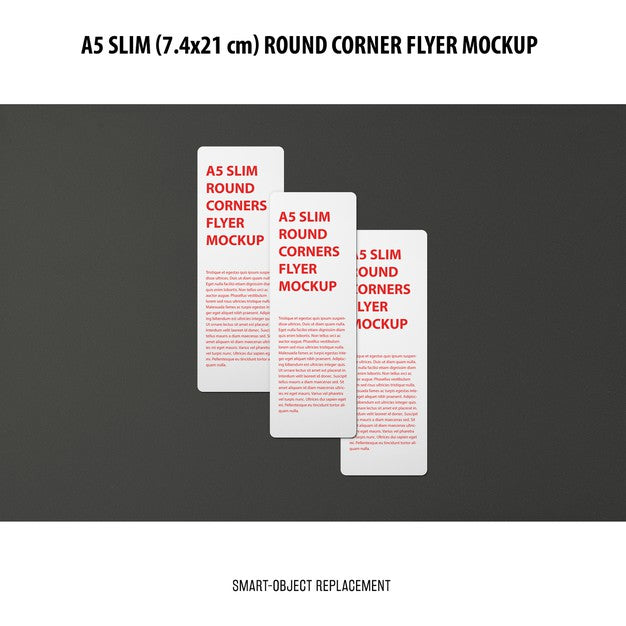 Free A5 Slim Flyer Mockup Psd