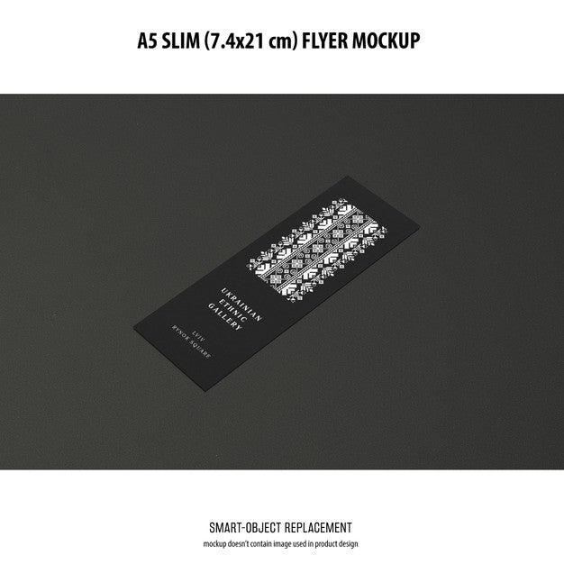 Free A5 Slim Flyer Mockup Psd