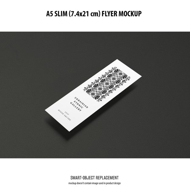 Free A5 Slim Flyer Mockup Psd