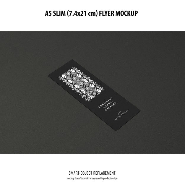 Free A5 Slim Flyer Mockup Psd