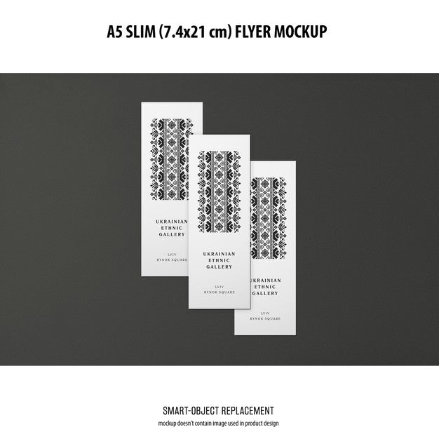 Free A5 Slim Flyer Mockup Psd