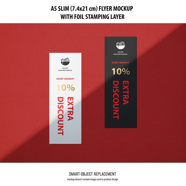 Free A5 Slim Flyer Mockup Psd