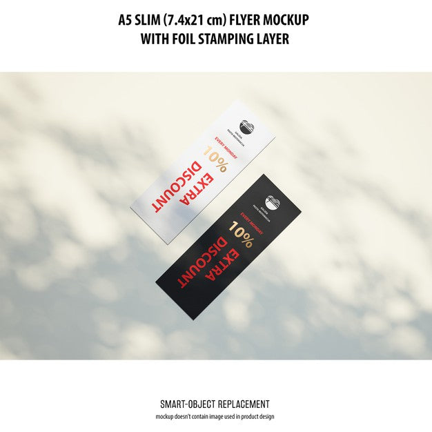 Free A5 Slim Flyer Mockup Psd