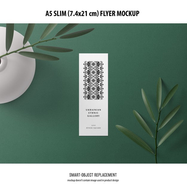 Free A5 Slim Flyer Mockup Psd