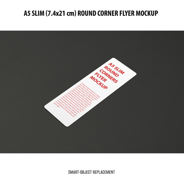 Free A5 Slim Flyer Mockup Psd