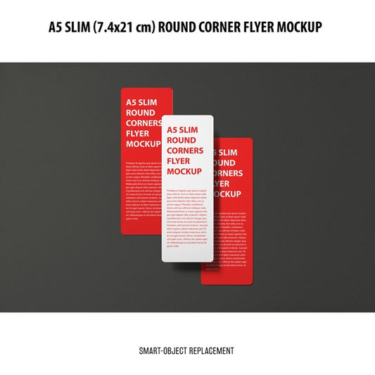 Free A5 Slim Flyer Mockup Psd