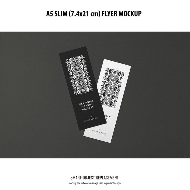 Free A5 Slim Flyer Mockup Psd