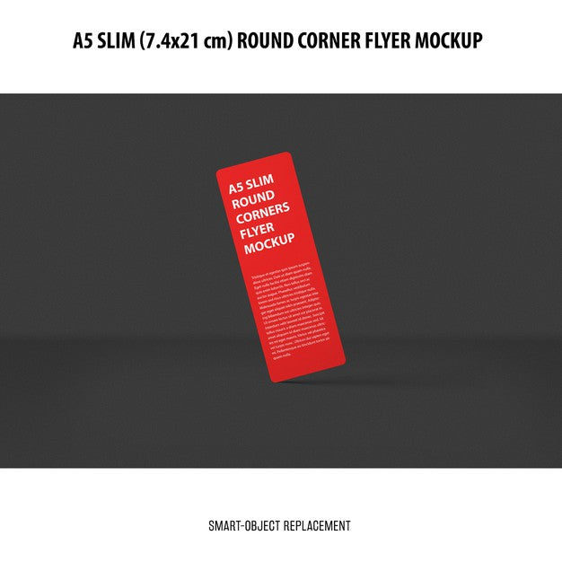 Free A5 Slim Flyer Mockup Psd