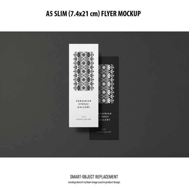 Free A5 Slim Flyer Mockup Psd