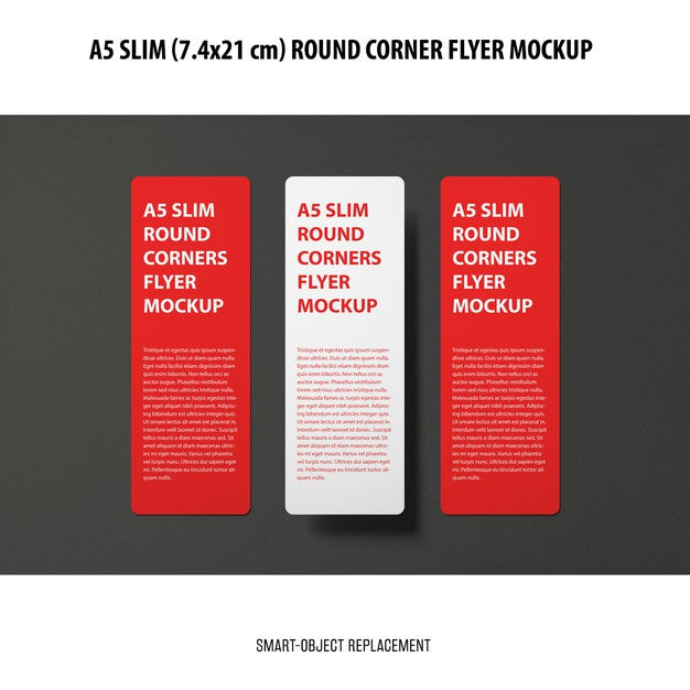 Free A5 Slim Flyer Mockup Psd