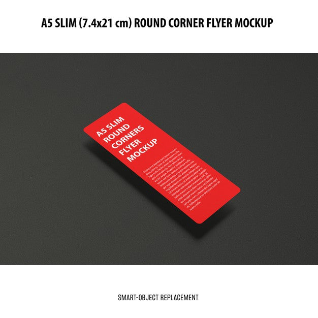 Free A5 Slim Flyer Mockup Psd