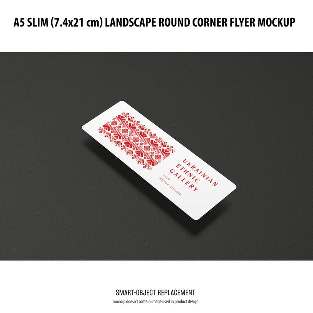 Free A5 Slim Landscape Flyer Mockup Psd