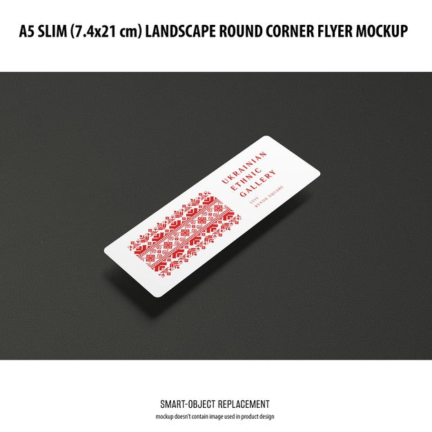 Free A5 Slim Landscape Flyer Mockup Psd