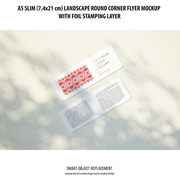 Free A5 Slim Landscape Flyer Mockup Psd