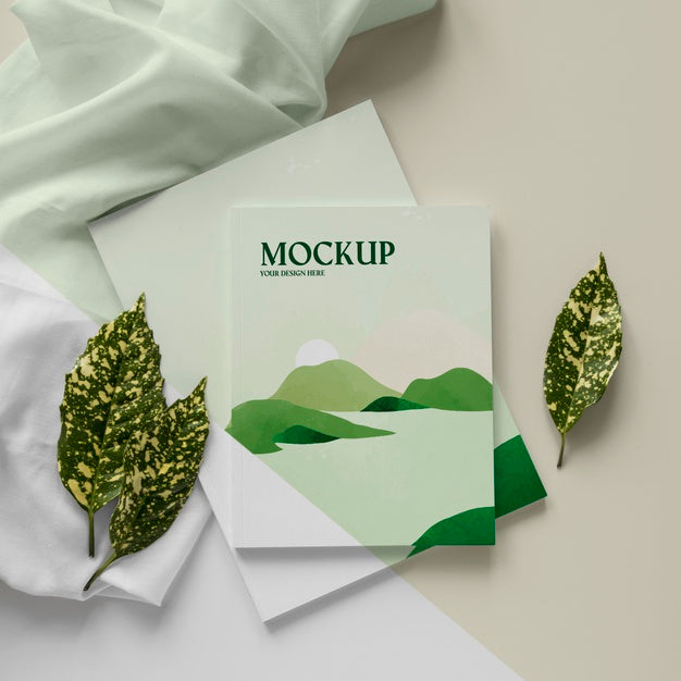 Free Above View Magazine And Plant Assortment Psd