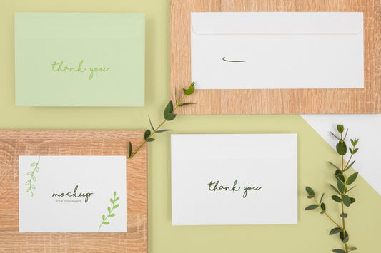 Free Above View Stationery Leaves And Wooden Pieces Psd