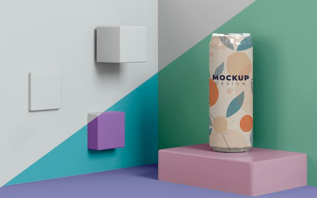 Free Abstract Can Packaging Concept Mock-Up Psd