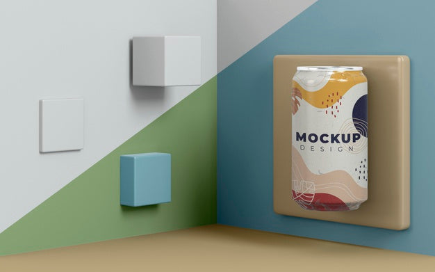 Free Abstract Can Packaging Concept Mock-Up Psd