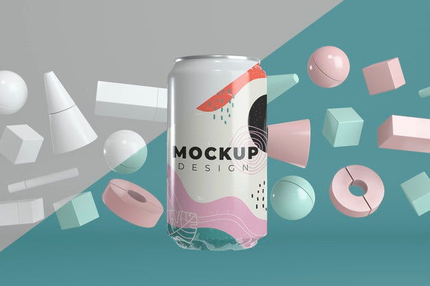 Free Abstract Can Packaging Concept Mock-Up Psd