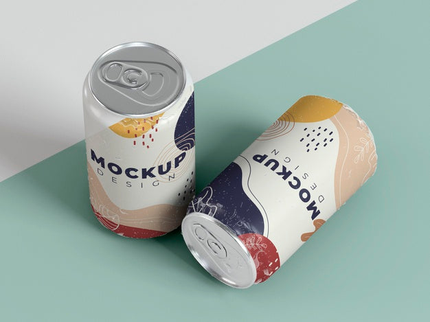 Free Abstract Can Packaging Concept Mock-Up Psd