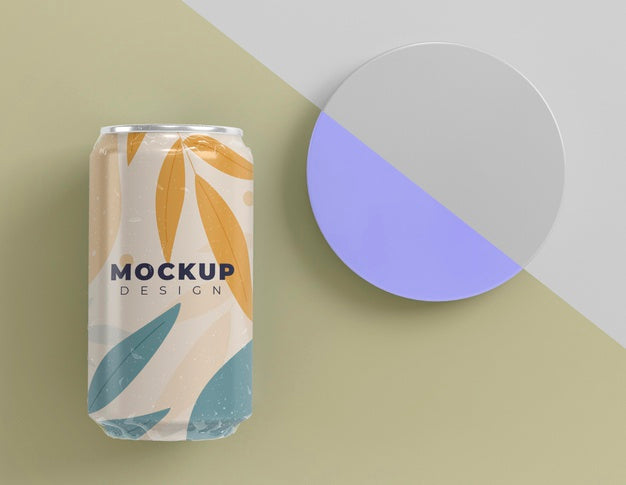 Free Abstract Can Packaging Concept Mock-Up Psd