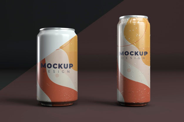 Free Abstract Can Packaging Concept Mock-Up Psd