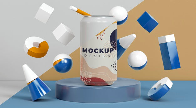 Free Abstract Can Packaging Concept Mock-Up Psd