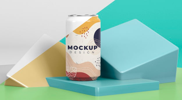 Free Abstract Can Packaging Concept Mock-Up Psd