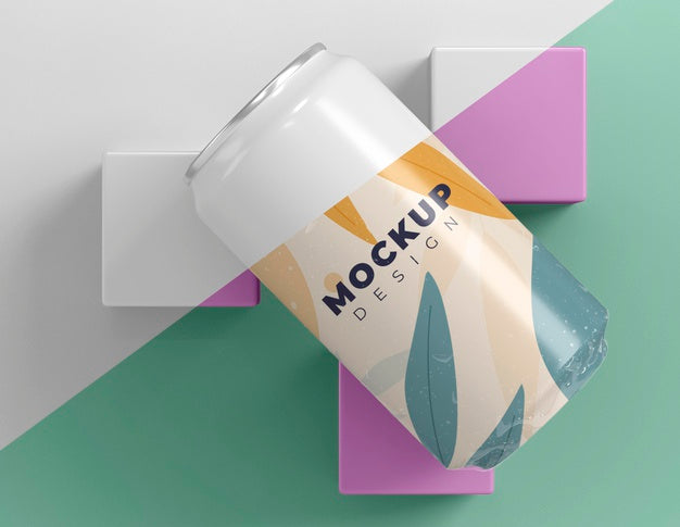 Free Abstract Can Packaging Concept Mock-Up Psd