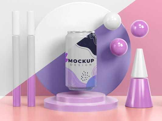 Free Abstract Can Packaging Mock-Up Psd