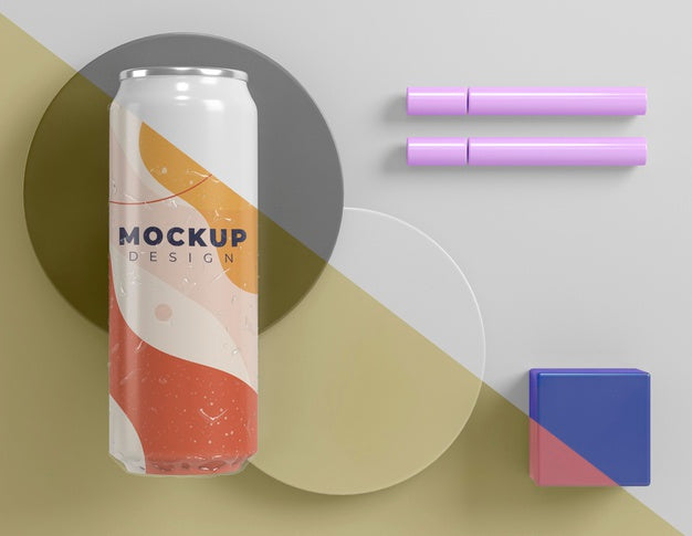 Free Abstract Can Packaging Mock-Up Psd