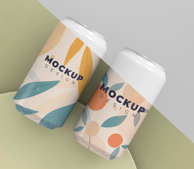 Free Abstract Can Packaging Mock-Up Psd