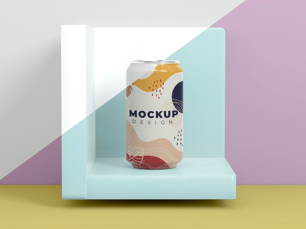 Free Abstract Can Packaging Mock-Up Psd