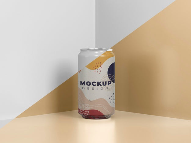 Free Abstract Can Packaging Mock-Up Psd