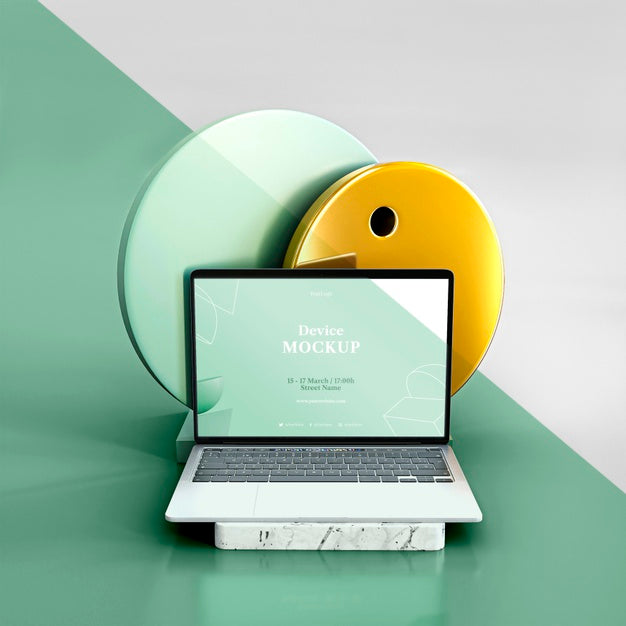 Free Abstract Stone And Laptop Psd