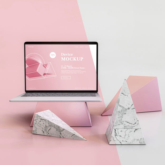 Free Abstract Stone And Laptop Psd