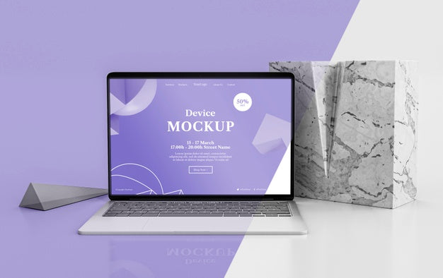 Free Abstract Stone And Laptop Psd