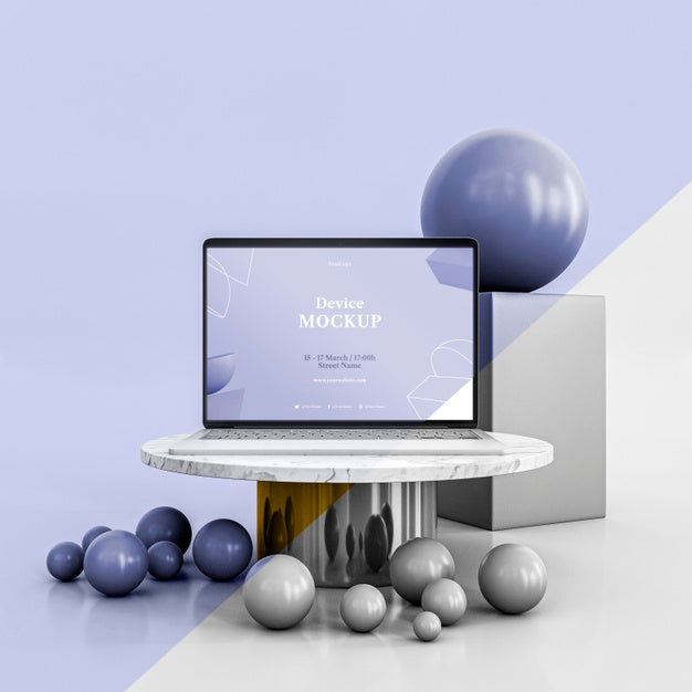 Free Abstract Stone And Laptop Psd