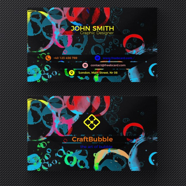 Free Abstract Watercolor Business Card Psd