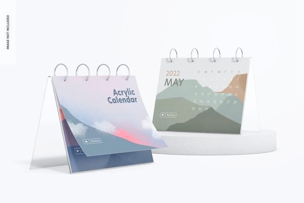 Free Acrylic Calendars Mockup Psd